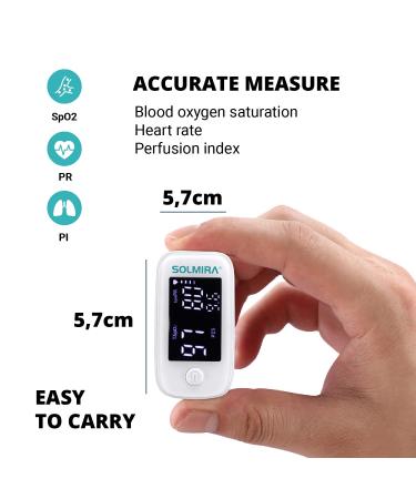 SOLMIRA Finger Pulse Oximeter High Accuracy Quick Result Includes Cord - Buy Online on GoSupps.com