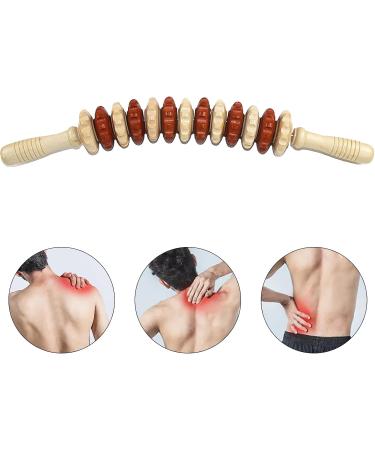 Wooden Massage Roller - Back & Body Massager for Pain Relief Anti-Cellulite Ideal for Sports & Yoga - Natural Wood | Fast International Shipping - Buy Online on GoSupps.com