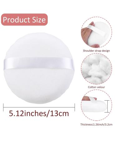 Sibba Large Loose Powder Puff - Ultra Soft Washable Velour Makeup Tool for Face & Body - 5.12 Inch Reusable Powder Puff with Ribbon - Buy Online on GoSupps.com