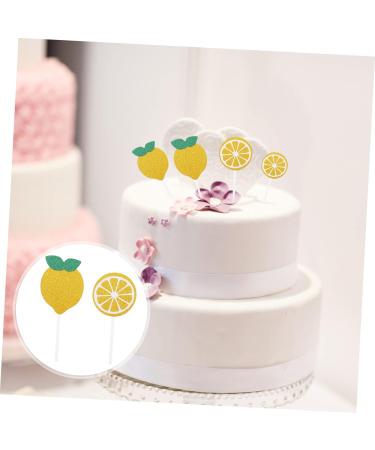 Abaodam 48 pcs Lemon Cake Toppers birthday toppers for cakes birthday cupcake topper birthday cake decorations gold trim gold decorations cocktail garnish party supplies baby summer - Buy Online on GoSupps.com