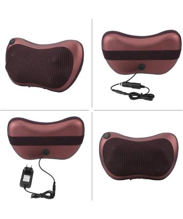 Shiatsu Massage Pillow for Car | 12V Neck & Back Massage Cushion with Heating & 8 Kneading Rollers - Coffee - Buy Online on GoSupps.com