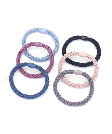 Elastic Braided Hair Ties - 40-Piece Thick Cotton Ponytail Holders for Curly & Heavy Hair | 8 Colors Available | Premium Hair Accessories - Buy Online on GoSupps.com