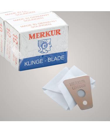 Merkur Contour Razor Blades - Silver 908 | 100 Trapezoidal Carbon Steel Blades for Wet Shaving | Made in Germany - Buy Online on GoSupps.com