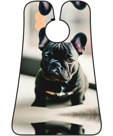 Adorable French Bulldog Print Beard Bib Apron for Men | Beard Hair Catcher & Shaving Cape Cloth - Black - Buy Online on GoSupps.com