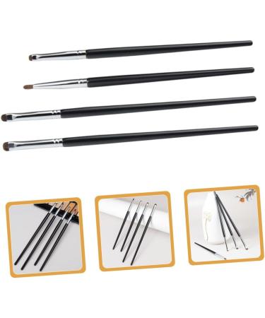 DRESSOOS 4pcs Eyeliner Brush Eye Makeup Tool Eye Liner Brush for Makeup Wooden Handle - Buy Online on GoSupps.com