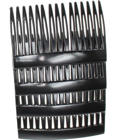 4 Pack of 7cm Plain French Side Hair Combs Slides Grips Clips Hair Accessories for Women Girls by Glitz4Girlz (Black) - Buy Online on GoSupps.com
