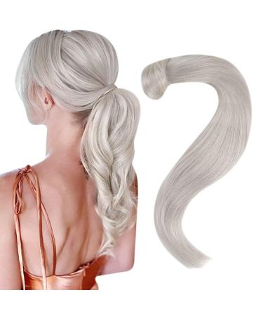 Top hair extension real hair clip in braid extensions ponytail 20 inch color white blond 80g extensions real hair braid ponytail #1000