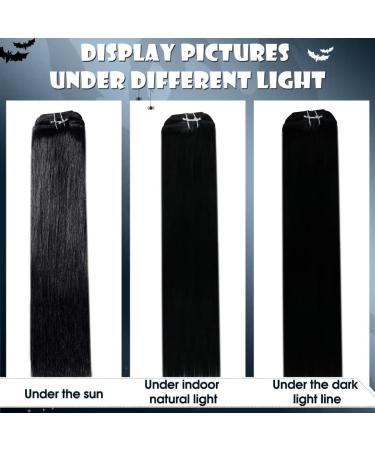 Clip in Hair Extensions Black Clip in Human Hair Extensions Natural Real Black Clip Hair Extensions Remy Thick Ends #1 100g 22 Inch - Buy Online on GoSupps.com