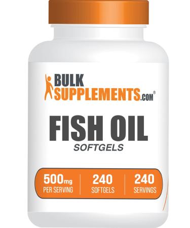 BulkSupplements.com Fish Oil 500mg Softgels - Omega 3 Supplements Fish Oil Supplements - Gluten Free 1 Softgel per Serving 240 Count (Pack of 1)