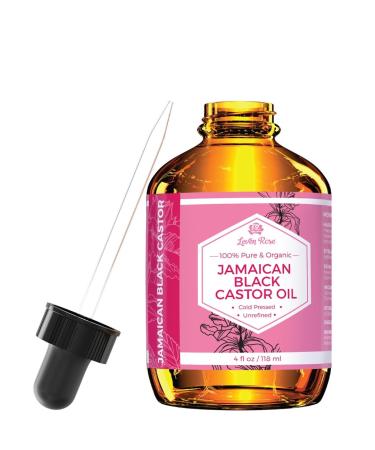 Leven Rose Jamaican Black Castor Oil Organic Cold Pressed Castor Oil for Face Hair and Nails 118 ml