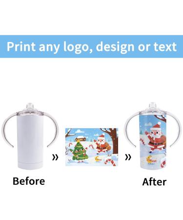 OKBA 6 Pack 12 OZ Sublimation White Blank Straight Sippy Cup Toddler Insulated Stainless Steel Travel Mug Water Bottle with Handles for Kids and Children with Screw-ON LIDS 12 OZ Sublimation Sippy Cup* 6Pack - Buy Online on GoSupps.com