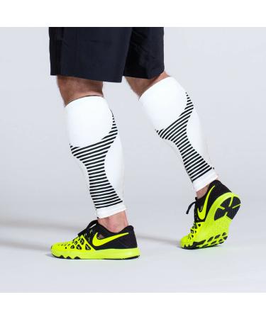Gemx Calf Compression Sleeve (1 Pair) - Breathable Neoprene Shin Splint Support for Running, Cycling, Hiking - Men & Women - Size M - White - Buy Online on GoSupps.com