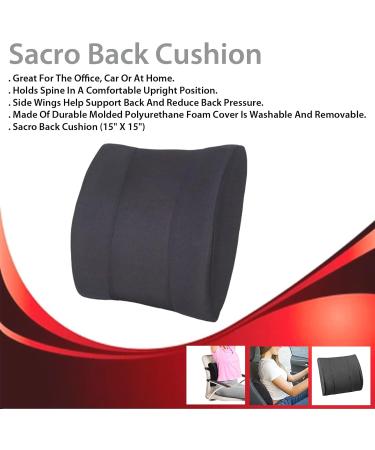 Sacro Back Cushion (15 x 15) - Premium Support for Pain Relief | International Shipping Available - Buy Online on GoSupps.com