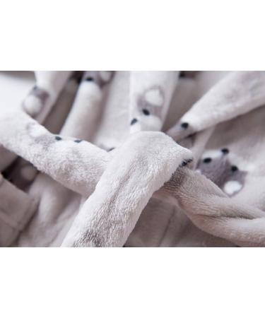 XINNE Soft Bathrobe for Boys & Girls | Cute Gray Fox Flannel Hoodie Pajamas for Toddlers & Babies | Cozy Sleepwear for Ages 5T - Buy Online on GoSupps.com