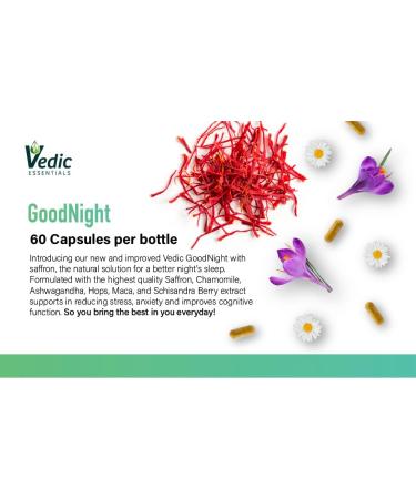 Saffron Chamomile Ashwagandha Melatonin Alternative Natural Sleep Aid - Vegan Halal Gluten-Free | 60 Nights - Buy Online on GoSupps.com