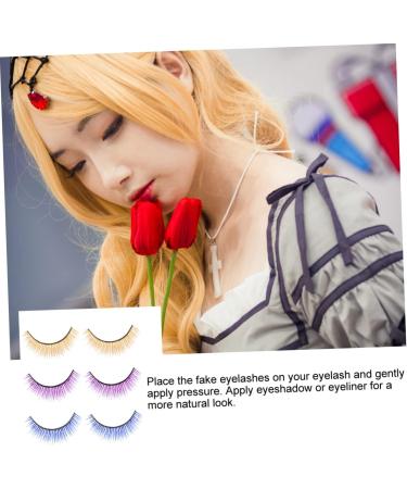 Beavorty 3 Pairs 3D False Eyelashes Costume Eye Lashes Soft Eyelashes 3D Fake Lashes dollsthetic lashes 3D Multilayer Colored False Eyelashes Faux Lashes fluffy extend Synthetic Silk Fiber - Buy Online on GoSupps.com
