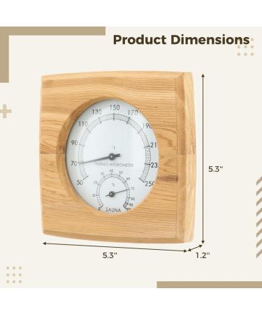 YOFAPA 2-in-1 Wooden Sauna Hygrothermograph | Accurate Indoor Humidity & Temperature Measurement | Sauna Thermometer & Hygrometer - Buy Online on GoSupps.com