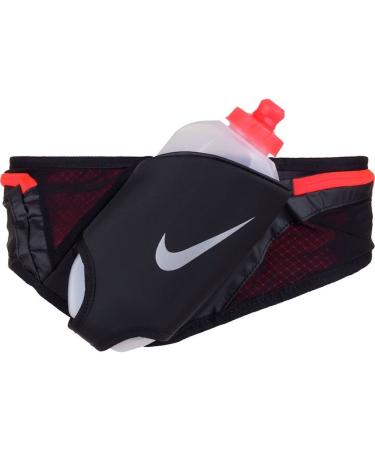 Nike Running Large 20 oz Flask Hydration Running Belt (Black/Crimson) Adjustable Unisex