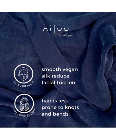 Niluu Luxury Vegan Silk Sleep Mask | Super-Smooth & Comfortable Night Eye Mask for Men and Women | Midnight Blue - Buy Online on GoSupps.com