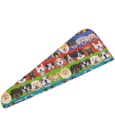 Buy Colorful Dogs Microfiber Hair Towel Wrap - Super Absorbent 10"x26" Hair Turban for Women - Buy Online on GoSupps.com