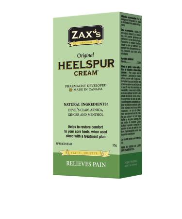 Zax's Original Heelspur Cream - All Natural Foot Pain Relief Cream for Plantar Fasciitis Heel Spurs Shin Splints Achille's Injuries and Morton's Neuroma - Foot Pain Cream for Sport Injuries (35g)