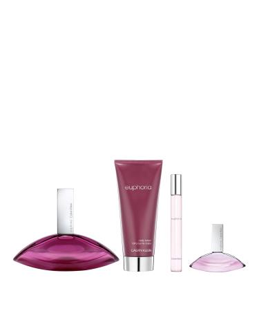 Calvin Klein Euphoria Eau de Parfum Chypre Women's Perfume With Notes of Pomegranate Black Orchid Lotus Blossom & Mahogany Wood Long Lasting Fragrance 4 piece set (3.3floz.+3.3floz.+0.5floz.+0.33floz.) - Buy Online on GoSupps.com