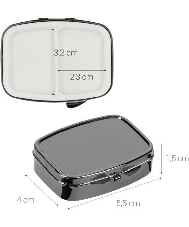 kwmobile Pill Box Set of 2 - Stainless Steel 2 Compartment Travel Organizer for Tablets & Prescriptions - Black - Buy Online on GoSupps.com