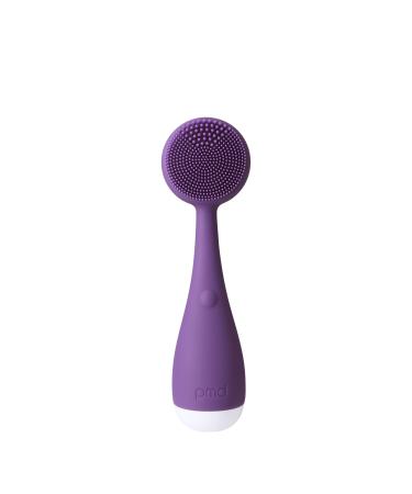 PMD Clean Mini - Smart Facial Cleansing Device with Silicone Brush & Anti-Aging Massager - Waterproof - SonicGlow Vibration Technology - Clear Pores and Blackheads - Lift  Firm  and Tone Skin Purple