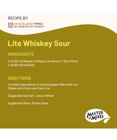 Master of Mixes Sweet N' Sour Lite Drink Mix 1 Liter Bottle - Ready to Use - Individually Boxed - 33.8 Fl Oz - Buy Online on GoSupps.com