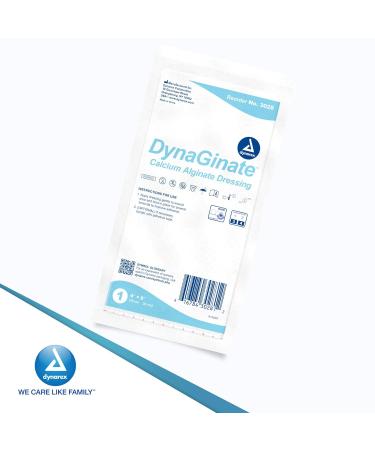 Dynarex DynaGinate Calcium Alginate Wound Dressing - Sterile Non-Stick Pads for High Exuding Cuts - 4x8 Box of 5 - International Shipping - Buy Online on GoSupps.com
