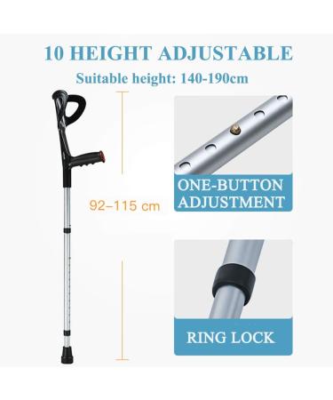 Folding Forearm Adult Crutches Lightweight Medical Aluminum Alloy Arm Cuff Crutch Height Adjustable Ergonomic Design Comfortable on Wrist Surprise Gift - Buy Online on GoSupps.com