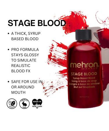 Mehron Stage Blood - Bright Arterial 270ml | Realistic Fake Blood for Halloween & Theatrical Effects - Buy Online on GoSupps.com