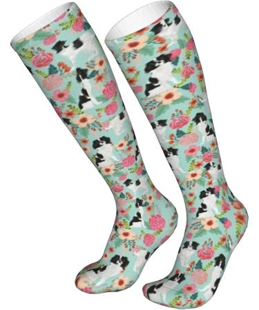 Japanese Chin Dog Compression Socks | Cute Flower Patterns | 15-20 mmHg Support for Running & Cycling - Unisex - Buy Online on GoSupps.com