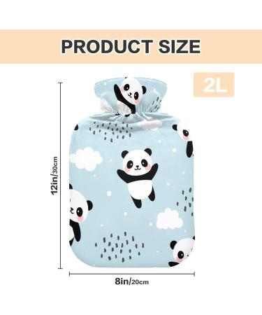 Hot Water Bottle with Panda Blue Cloud Cover - 2L Pain Relief & Sports Injury Hot Pack - Buy Online on GoSupps.com