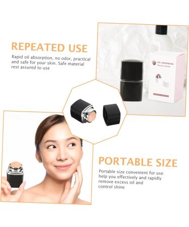 VINTORKY 1pc Facial Oil Absorbing Ball Face Oil Absorbing Roller Face Cleaning Massager Oil Control Cleaner 5x2.8cm Black - Buy Online on GoSupps.com