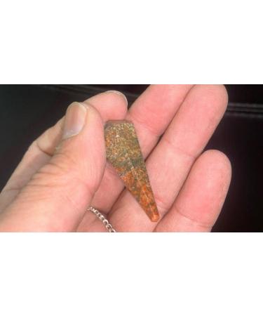 Unakite Crystal Pendulum for Divination Healing and Chakra Balancing - Handcrafted Dowsing Tool with Silver Chain - Spiritual Insights with Unakite Gemstone - Buy Online on GoSupps.com