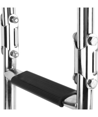 YaeMarine Stainless Steel 3 Step Folding Boat Ladder - Transom Foldable Stern Ladder with Mounting Screws (7101S) - Buy Online on GoSupps.com