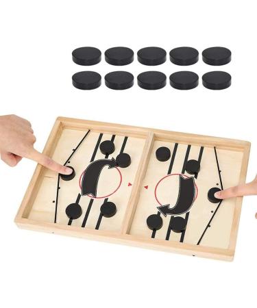 Moopok Fast Sling Puck Wooden Hockey Game | Desktop Battle Table Game for Adults and Kids - Family Fun - Buy Online on GoSupps.com