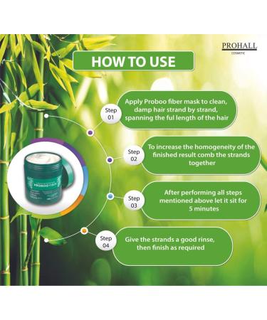 Buy Prohall Cosmetic Proboo Fiber Hair Mask - Bamboo & Shea Moisture for Dry Hair | Revitalize Reduce Frizz & Balance Oil - 17.6Oz - Buy Online on GoSupps.com