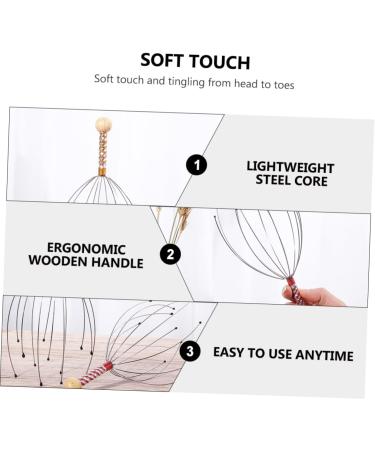 Frcolor 6-Mode Scalp Massage Brush - Multifunctional Handheld Hair Wash Scrubber & Steel Wood Tool - Buy Online on GoSupps.com