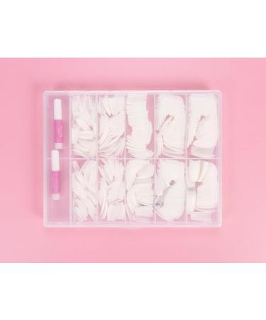 500 Pieces French Artificial Nail Tips Set - False Acrylic Nails with 4 Glue Tubes for DIY Nail Design - Perfect for Extensions & Natural Looks - Buy Online on GoSupps.com