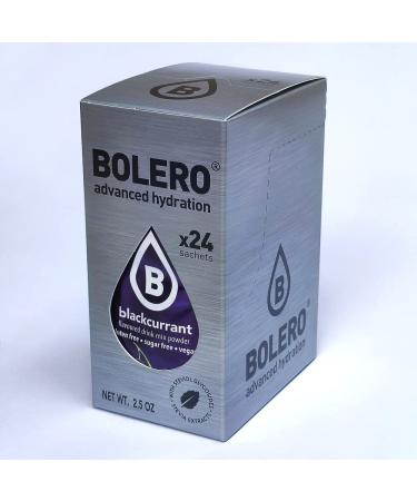Bolero Bolero Drink 24 Sachets 3g grams Sticks Fruit Prepared Soluble Powder For Fresh Drink in Water Product 72 grams sweetened with stevia (Blackcurrant)