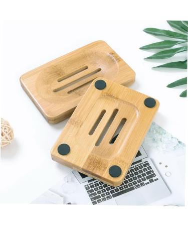 Ciieeo 4 Pcs Wooden Soap Dish Wooden Soap Rack Soap Sink Drying Holder Soap Placing Rack Soap Stand Rectangular Wood Soap Dish Wooden Soap Case Natural Wood Soap Drainer Bamboo Soap Tray - Buy Online on GoSupps.com