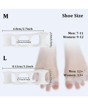 Blmsian Toe Separators 2 Pairs - Foot Alignment Corrector for Bunions, Hammertoes, Plantar Fasciitis - Medium Size for Women's Shoe 9-12.5 & Men's Shoe 7-11 - Buy Online on GoSupps.com