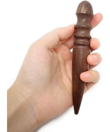 Honbay Ebony Wood Leather Edge Burnisher Tool - 4 Grooves for Perfectly Burnished Leather Projects - Buy Online on GoSupps.com