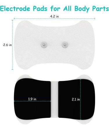 Premium Quality Tens Unit Electrode Pads 4 Pack - Replacement Pads with 3.5mm Snap-on Connectors - 4.2x2.6 in Perfect for International Shipping - Buy Online on GoSupps.com