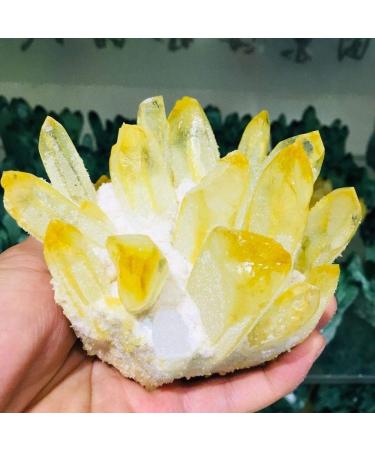 Natural Crystal Rough 780g Natural Beatiful Yellow Tibetan Quartz Crystal Cluster Specimen - Buy Online on GoSupps.com