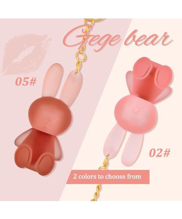  Kaslaider 2 Pcs Matte Liquid Lipstick Cute Rabbit Velvet Lipstick 2 in 1 Key Ring Lip Gloss Waterproof Durable Non-stick for Girls - Buy Online on GoSupps.com