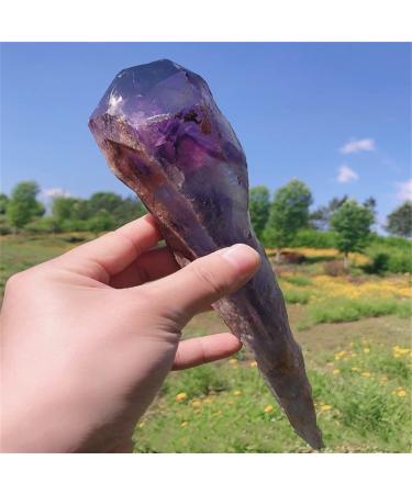 Natural Magic Natural Amethyst Quartz Cluster Crystal Rod Point Specimen Scepter Power Gemstone Crystal Cluster (Color : 400-500g)