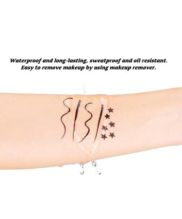 LOKFAR Double-headed Liquid Eyeliner Stamp Pen Set - 6 Pcs Waterproof Eyeliner Pencil for Women - Long-Lasting Eye-liner Stencils - Triangle Star Moon Heart Flower Smiley - Buy Online on GoSupps.com